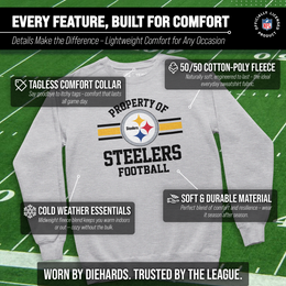 Pittsburgh Steelers NFL Adult Property Of Crewneck Fleece Sweatshirt - Sport Gray