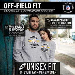 Pittsburgh Steelers NFL Adult Property Of Crewneck Fleece Sweatshirt - Sport Gray