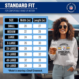 Pittsburgh Steelers NFL Adult Property Of Crewneck Fleece Sweatshirt - Sport Gray