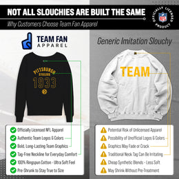 Pittsburgh Steelers NFL Womens Big Date Slouchy Crewneck - Black