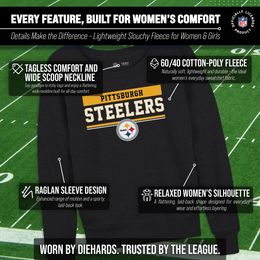 Pittsburgh Steelers NFL Womens Charcoal Crew Neck Football Apparel - Charcoal