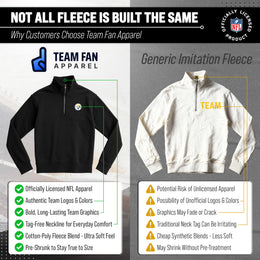 Pittsburgh Steelers NFL Adult Unisex Team Logo Quarter Zip Pullover Sweatshirt - Black