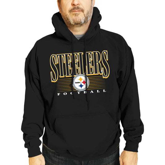 Pittsburgh Steelers NFL Adult Unisex Overtime Blueprint Soft Fleece Hooded Sweatshirt - Black