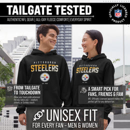 Pittsburgh Steelers Adult NFL Diagonal Fade Fleece Hooded Sweatshirt - Black