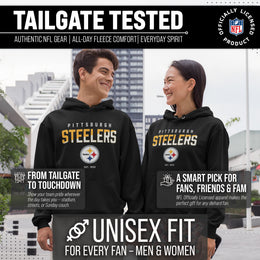 Pittsburgh Steelers Adult NFL Diagonal Fade Fleece Hooded Sweatshirt - Black