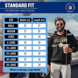 Pittsburgh Steelers Adult NFL Diagonal Fade Fleece Hooded Sweatshirt - Black