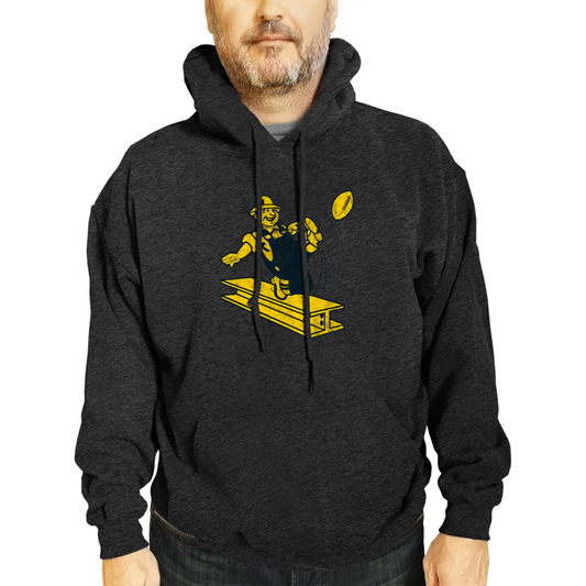 Pittsburgh Steelers NFL Adult Unisex Modern Throwback Ultra Soft Fleece Hooded Sweatshirt - Black Heather