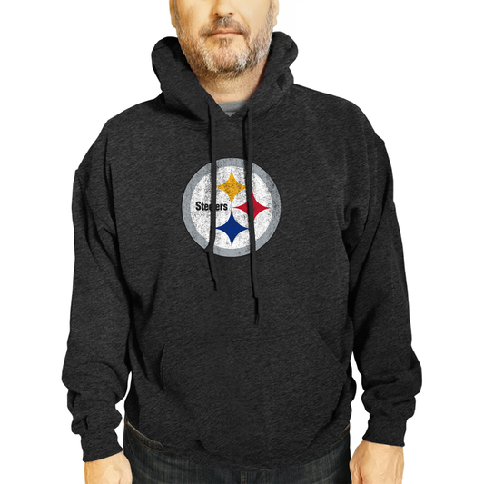Pittsburgh Steelers NFL Adult Unisex Modern Throwback Ultra Soft Fleece Hooded Sweatshirt - Black