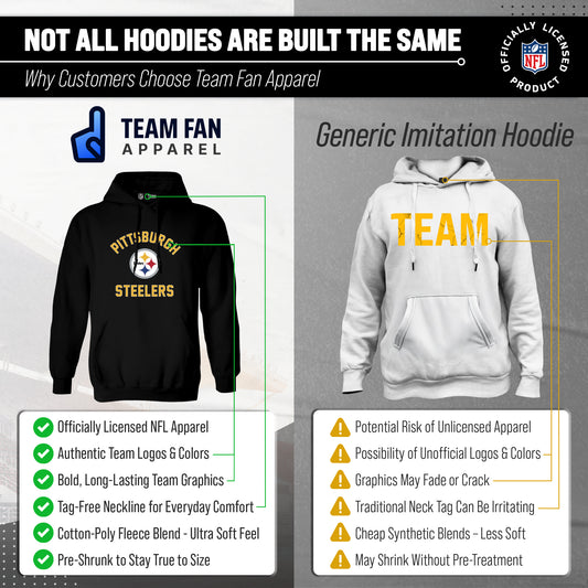 Pittsburgh Steelers NFL Adult Gameday Hooded Sweatshirt - Black