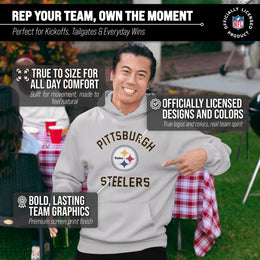 Pittsburgh Steelers NFL Adult Gameday Hooded Sweatshirt - Sport Gray