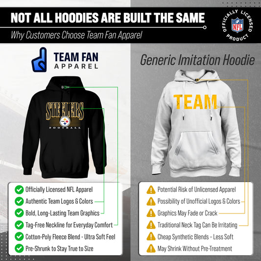 Pittsburgh Steelers NFL Adult Unisex Overtime Blueprint Soft Fleece Hooded Sweatshirt - Black