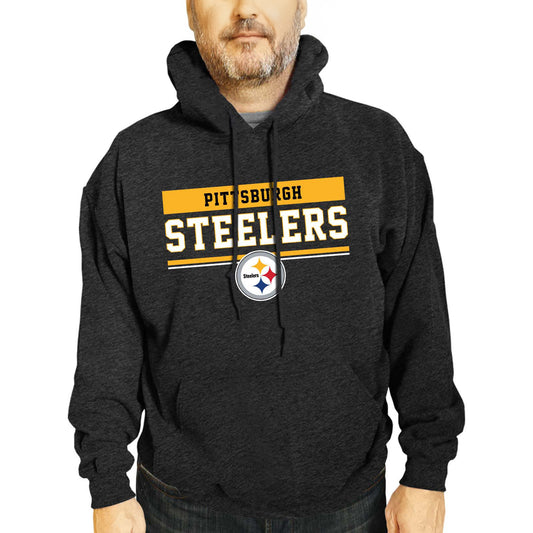 Pittsburgh Steelers NFL Adult Gameday Charcoal Hooded Sweatshirt - Charcoal