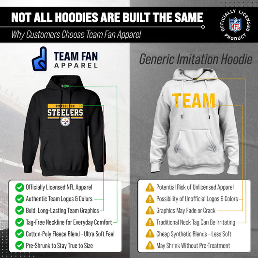 Pittsburgh Steelers NFL Adult Gameday Charcoal Hooded Sweatshirt - Charcoal