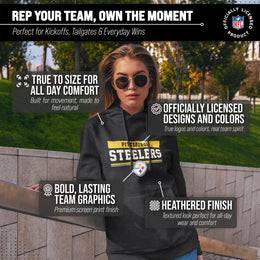 Pittsburgh Steelers NFL Adult Gameday Charcoal Hooded Sweatshirt - Charcoal