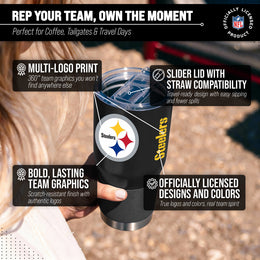 Pittsburgh Steelers NFL 30oz Gameday Stainless Steel Tumbler - Black