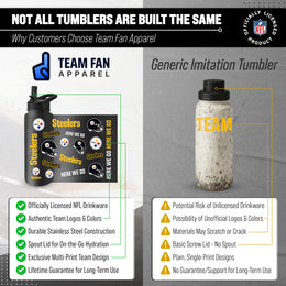 Pittsburgh Steelers NFL 34Oz Native Quencher Water Bottle - Black