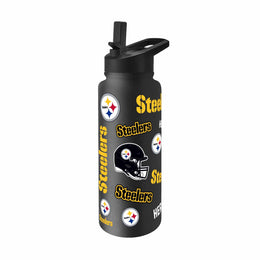 Pittsburgh Steelers NFL 34Oz Native Quencher Water Bottle - Black