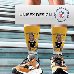 Pittsburgh Steelers FBF NFL Adult V Curve MVP Player Crew Socks - Gold