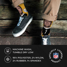 Pittsburgh Steelers FBF NFL Adult V Curve MVP Player Crew Socks - Gold