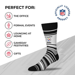 Pittsburgh Steelers NFL Adult Striped Dress Socks - Black