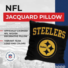 Pittsburgh Steelers NFL Decorative Football Throw Pillow - Black