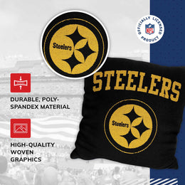 Pittsburgh Steelers NFL Decorative Football Throw Pillow - Black