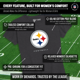 Pittsburgh Steelers Women's NFL Ultimate Fan Logo Short Sleeve T-Shirt - Black