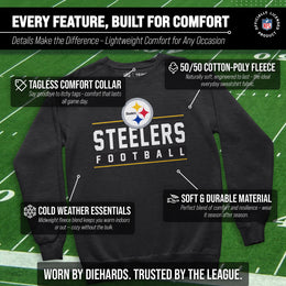 Pittsburgh Steelers NFL Adult True Fan Crewneck Sweatshirt - Charcoal