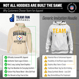 Pittsburgh Steelers Ladies NFL Starstruck Fleece Pullover Hooded Sweatshirt - Cream