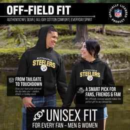 Pittsburgh Steelers NFL Adult Unisex Starting Fresh Ultra Soft Fleece Hooded Sweatshirt - Black Heather