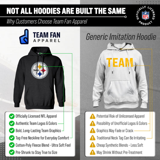 Pittsburgh Steelers NFL Adult Unisex Modern Throwback Ultra Soft Fleece Hooded Sweatshirt - Black