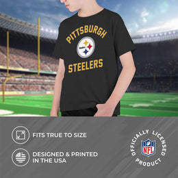 Pittsburgh Steelers NFL Youth Gameday Football T-Shirt - Black