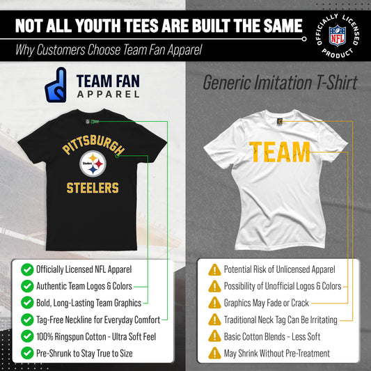Pittsburgh Steelers NFL Youth Gameday Football T-Shirt - Black