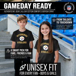 Pittsburgh Steelers NFL Youth Gameday Football T-Shirt - Black