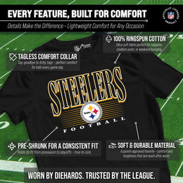 Pittsburgh Steelers NFL Youth Overtime Blueprint Football T-Shirt Unisex Tag Free Comfortable - Black