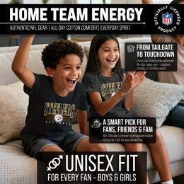 Pittsburgh Steelers NFL Youth Overtime Blueprint Football T-Shirt Unisex Tag Free Comfortable - Black