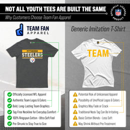 Pittsburgh Steelers NFL Youth Short Sleeve Charcoal T Shirt - Charcoal