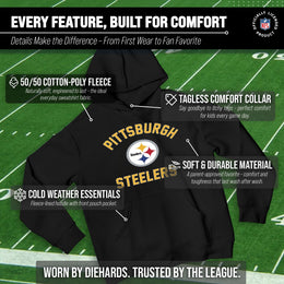 Pittsburgh Steelers NFL Youth Gameday Hooded Sweatshirt - Black