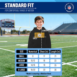 Pittsburgh Steelers NFL Youth Repeating Logo Football Fleece Hooded Sweatshirt - Black