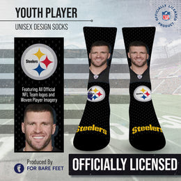 Pittsburgh Steelers NFL Youth Roster Player Crew Socks - Black