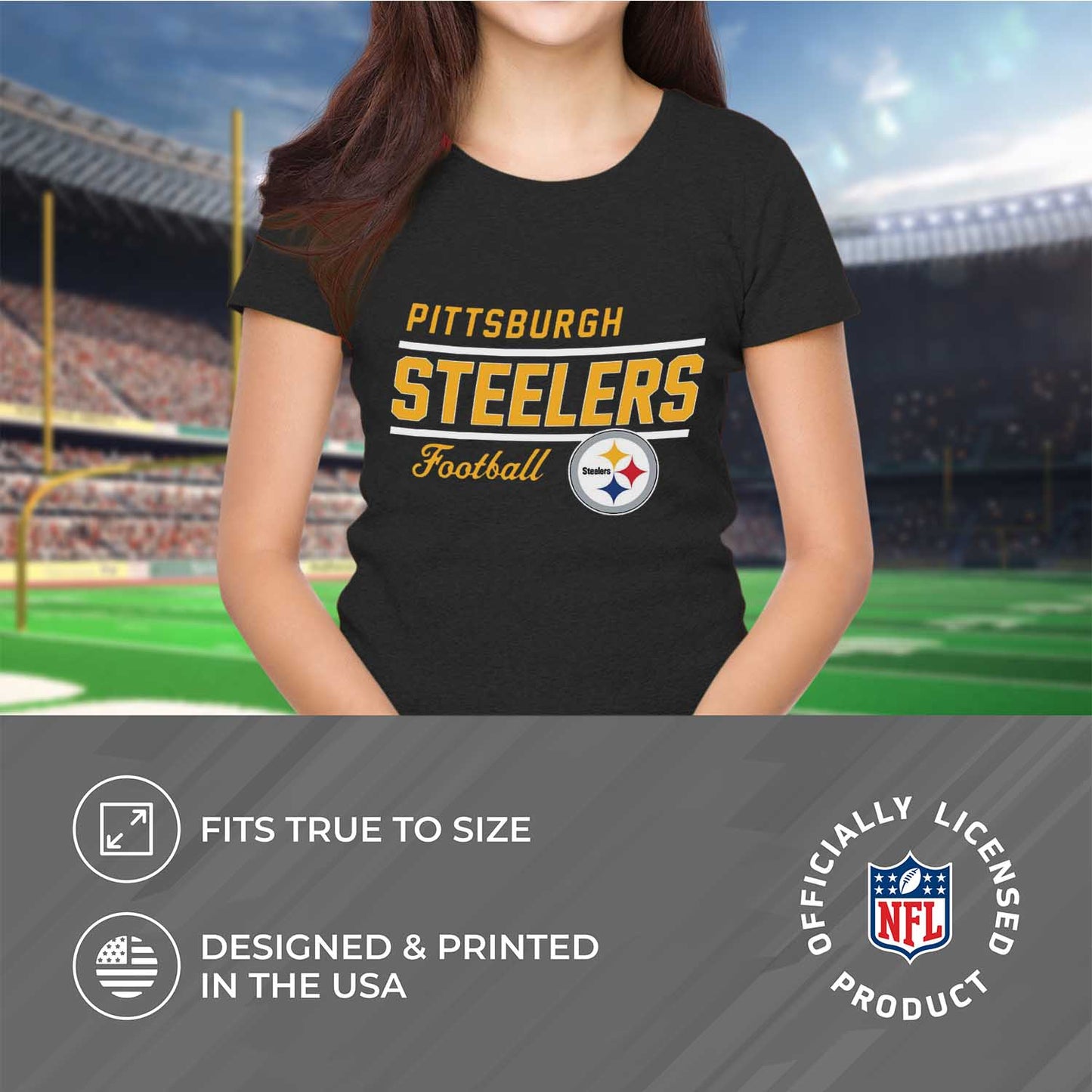 Pittsburgh Steelers NFL Gameday Women's Relaxed Fit T-shirt - Black