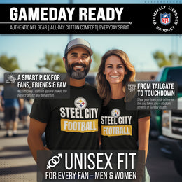 Pittsburgh Steelers NFL Adult Team Slogan Unisex T-Shirt - Black