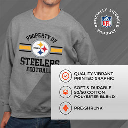 Pittsburgh Steelers NFL Adult Property Of Crewneck Fleece Sweatshirt - Sport Gray
