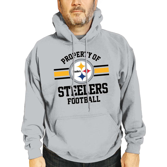 Pittsburgh Steelers NFL Adult Property Of Hooded Sweatshirt - Sport Gray