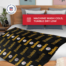 Pittsburgh Steelers NFL Double Sided Blanket - Black
