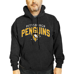 Pittsburgh Penguins NHL Adult Unisex Powerplay Hooded Sweatshirt - Black Heather