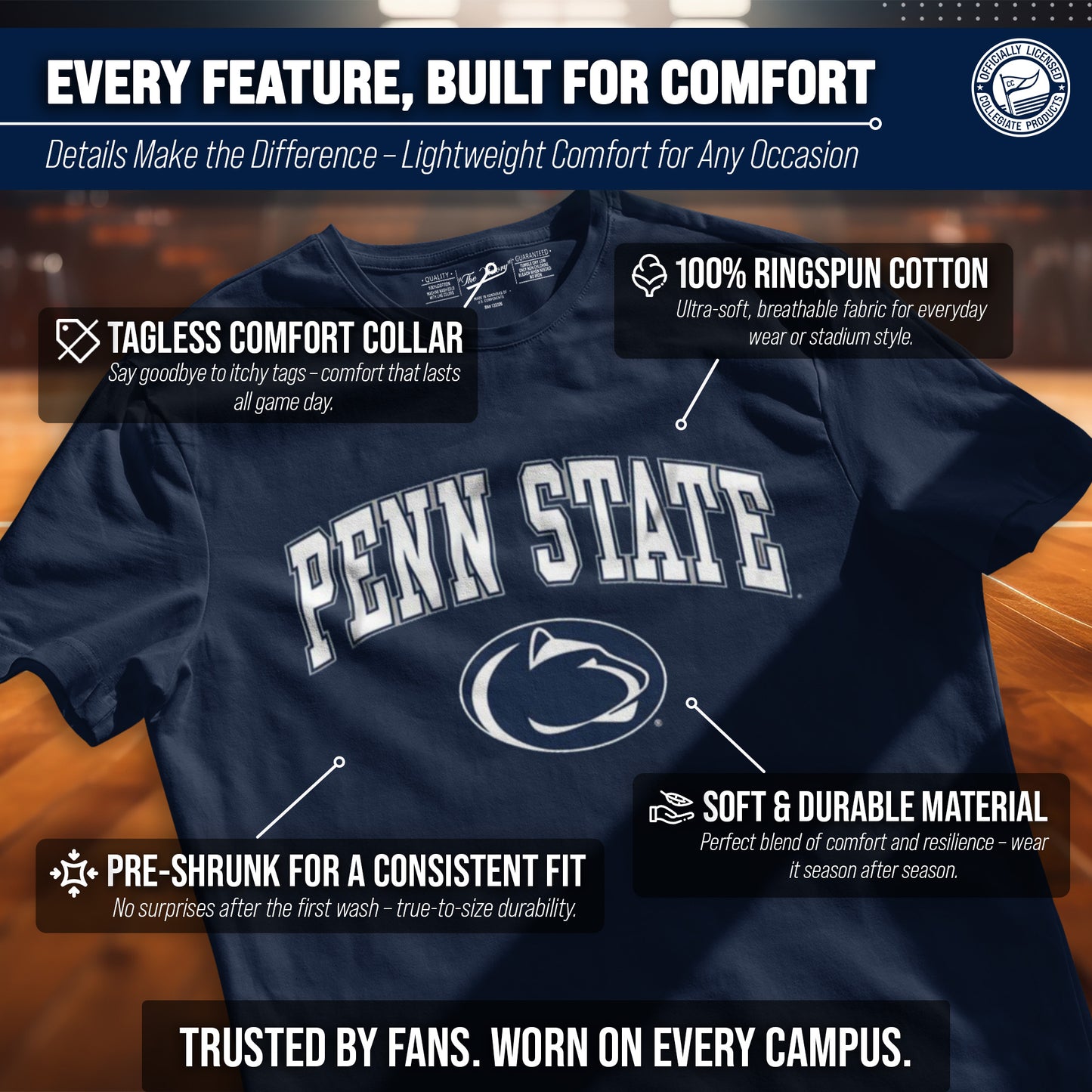 Penn State Nittany Lions NCAA Adult Gameday Cotton T-Shirt - Navy