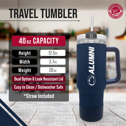 Penn State Nittany Lions Collegiate 40oz Stainless Steel Travel Tumbler with Handle for Alumni - Navy