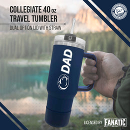 Penn State Nittany Lions Collegiate 40oz Stainless Steel Travel Tumbler with Handle for Dad - Navy