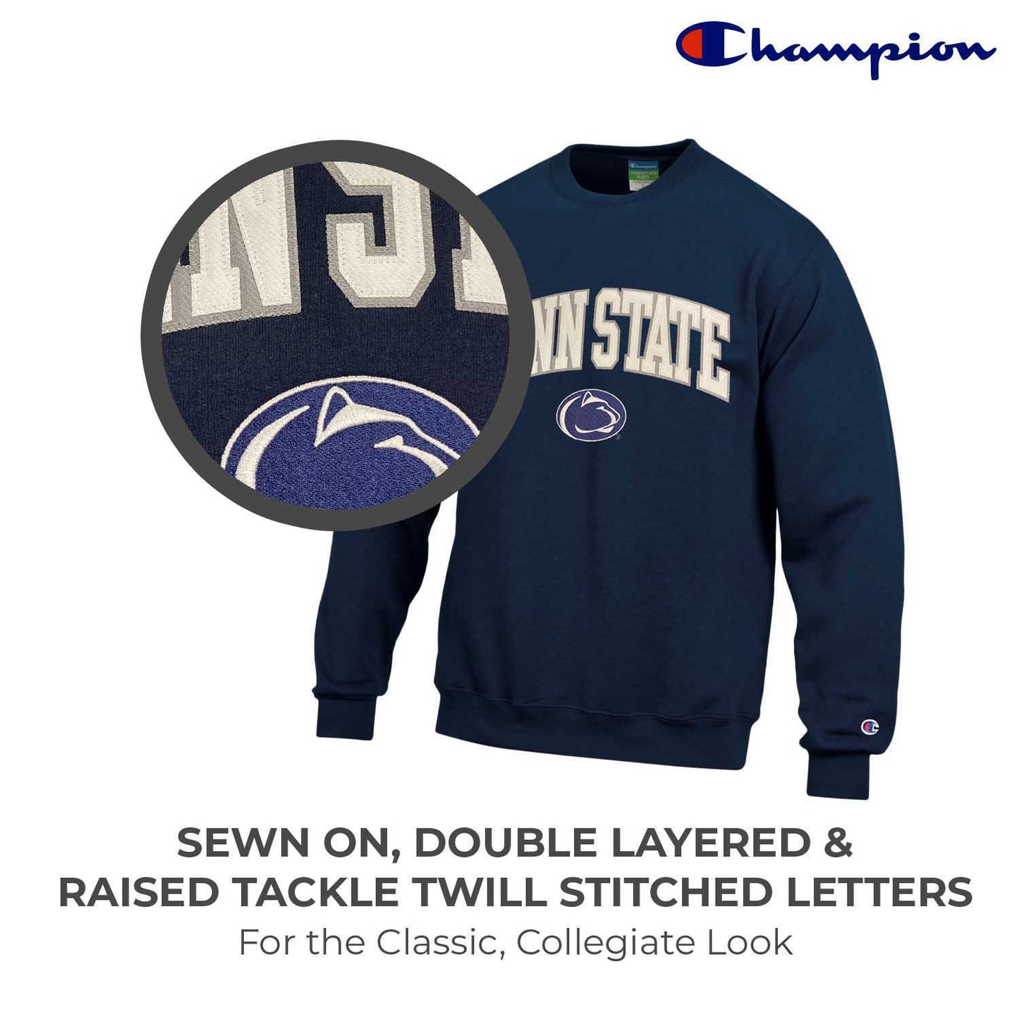 Penn State Nittany Lions Adult Tackle Twill Crewneck - Navy